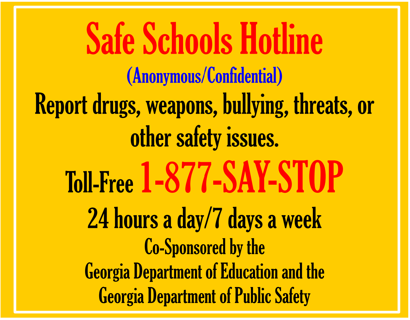 Safe Schools Hotline Odyssey Charter School