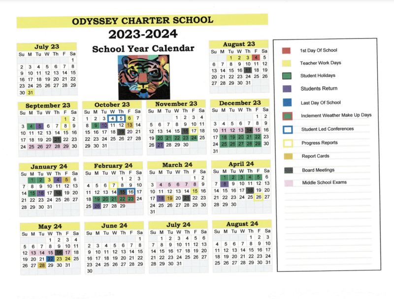 Odyssey Charter School Calendar 2425 Tess Ardelle